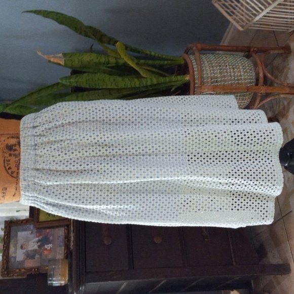 Asilio Revolve Lemonade Lake Embroidered Eyelet A-line Midi Skirt in Sea Mist - Picture 12 of 14